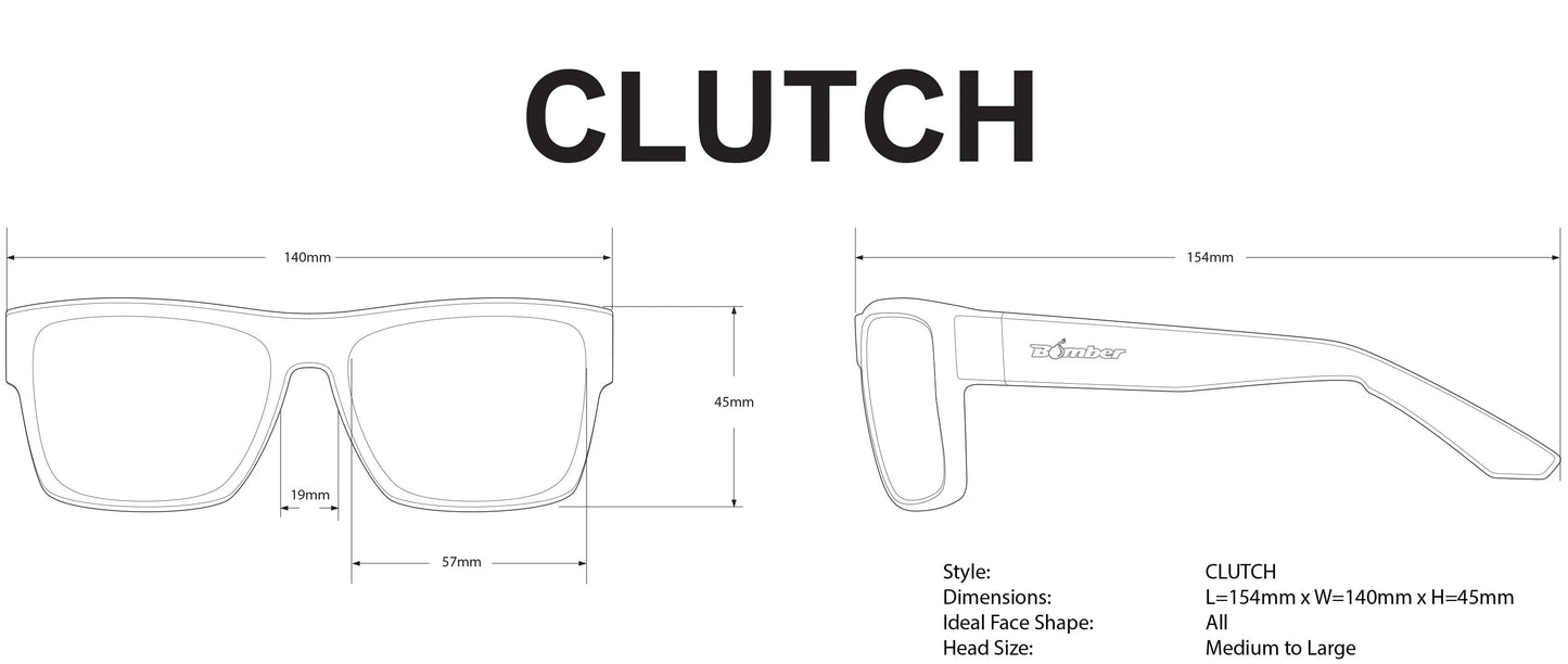CLUTCH Safety - Polarised Rose Gold Mirror Crystal - Bomber Eyewear Nz