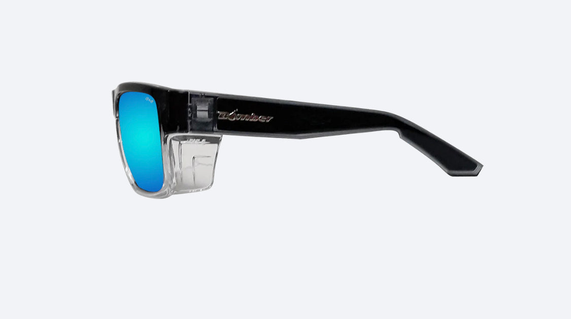 CLUTCH Safety Ice Blue Mirror - Bomber Eyewear Nz