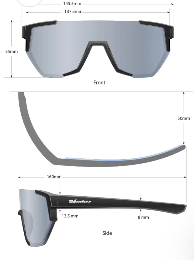 JAGER Bomb Safety - Polarized Ice Blue Mirror Crystal