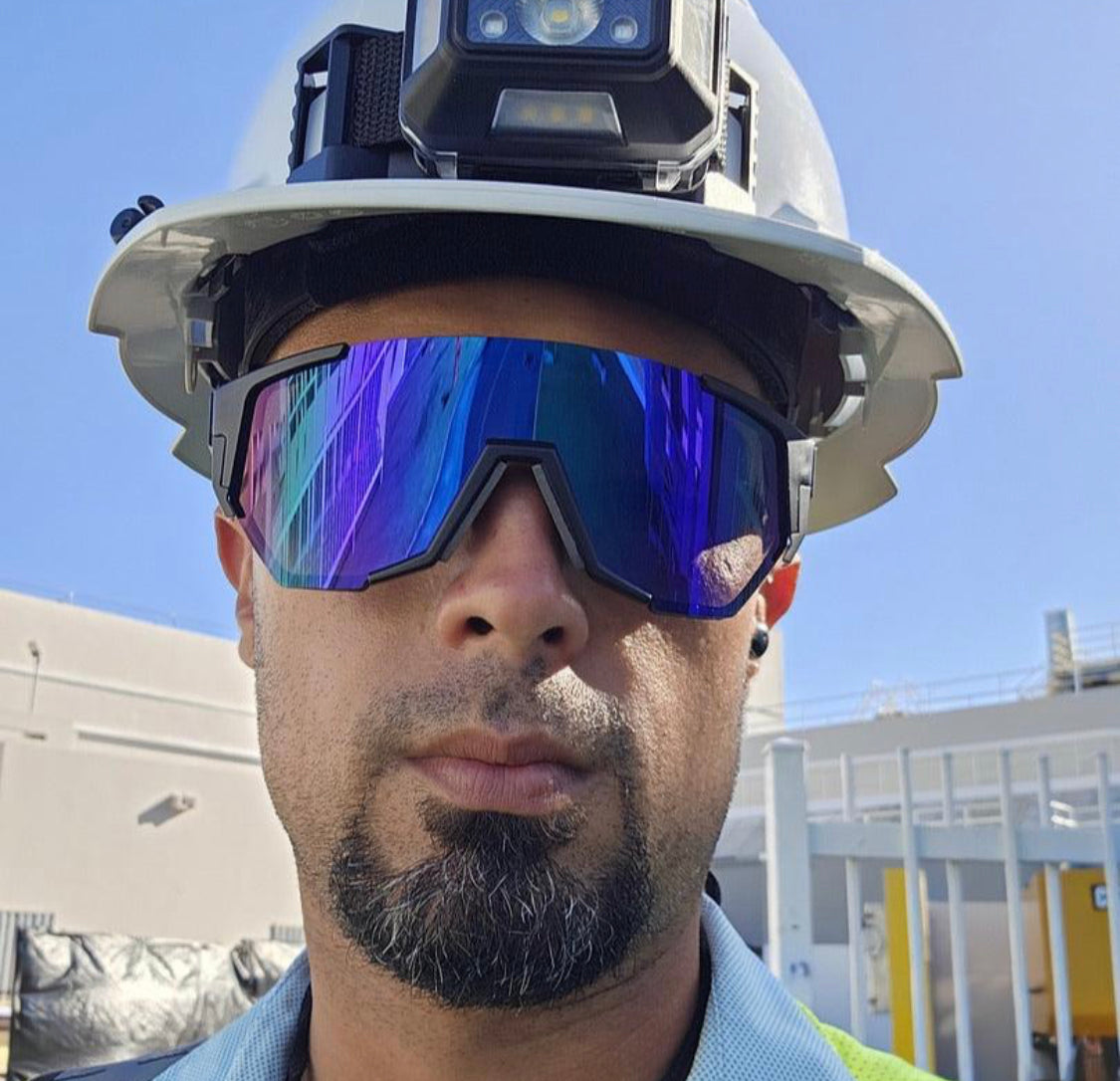 JAGER Bomb Safety - Blue Mirror - Bomber Eyewear Nz