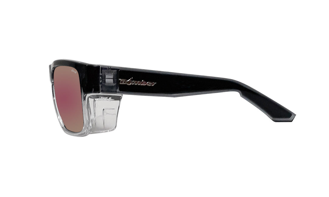 CLUTCH Safety - Polarised Rose Gold Mirror Crystal - Bomber Eyewear Nz