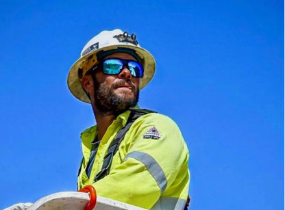 MEGGA Safety - Ice Blue Mirror - Bomber Eyewear Nz