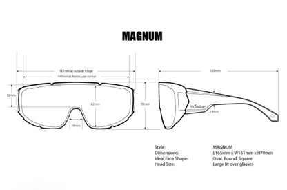 MAGNUM Safety - Blue Mirror Crystal - Bomber Eyewear Nz