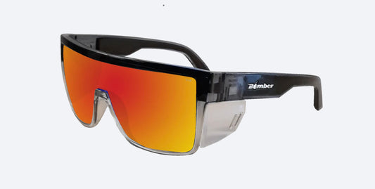 BUZZ Safety - Fire Red Mirror Crystal - Bomber Eyewear Nz