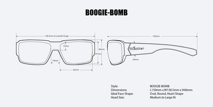 BOOGIE Safety - Green Mirror - Bomber Eyewear Nz