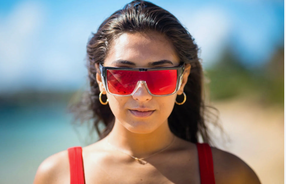 BUZZ Safety - Fire Red Mirror Crystal - Bomber Eyewear Nz