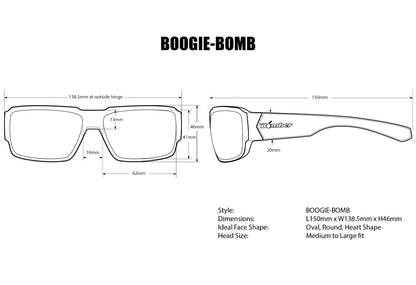 Boogie Black Polarised Mana Serie  Ice Blue Mirror