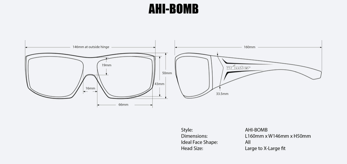 AHI Safety - Ice Blue Mirror - Bomber Eyewear Nz