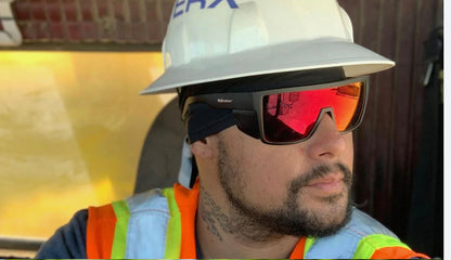 BUZZ Safety Fire Red Mirror - Bomber Eyewear Nz