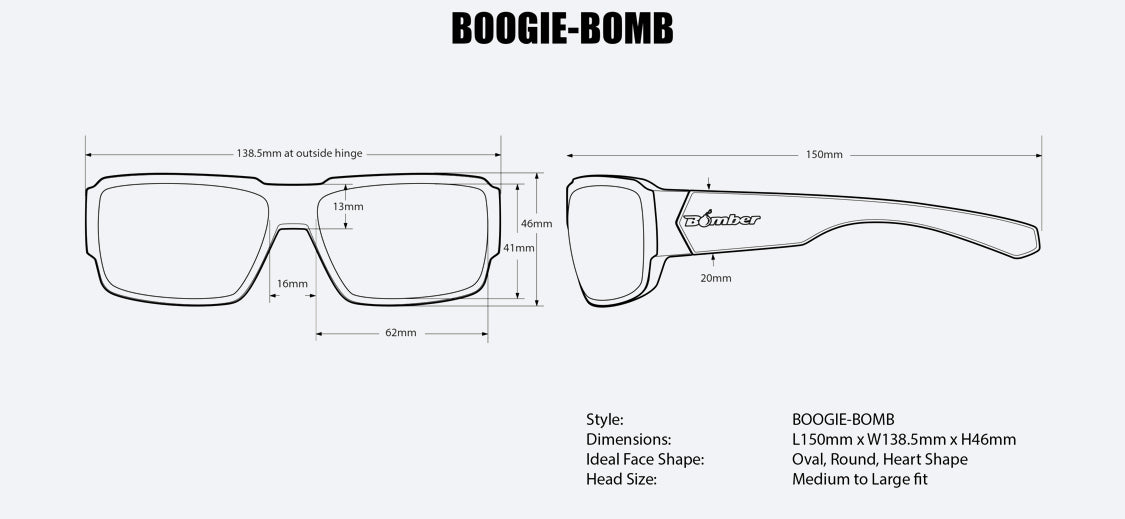 BOOGIE Safety -Silver Mirror - Bomber Eyewear Nz