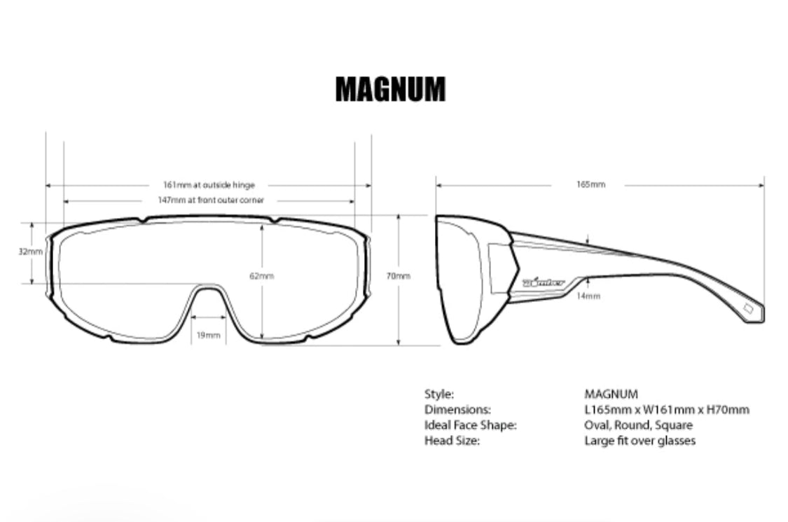 MAGNUM Safety - Crystal Silver Mirror - Bomber Eyewear Nz