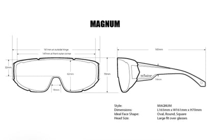 MAGNUM Safety - Crystal Silver Mirror - Bomber Eyewear Nz