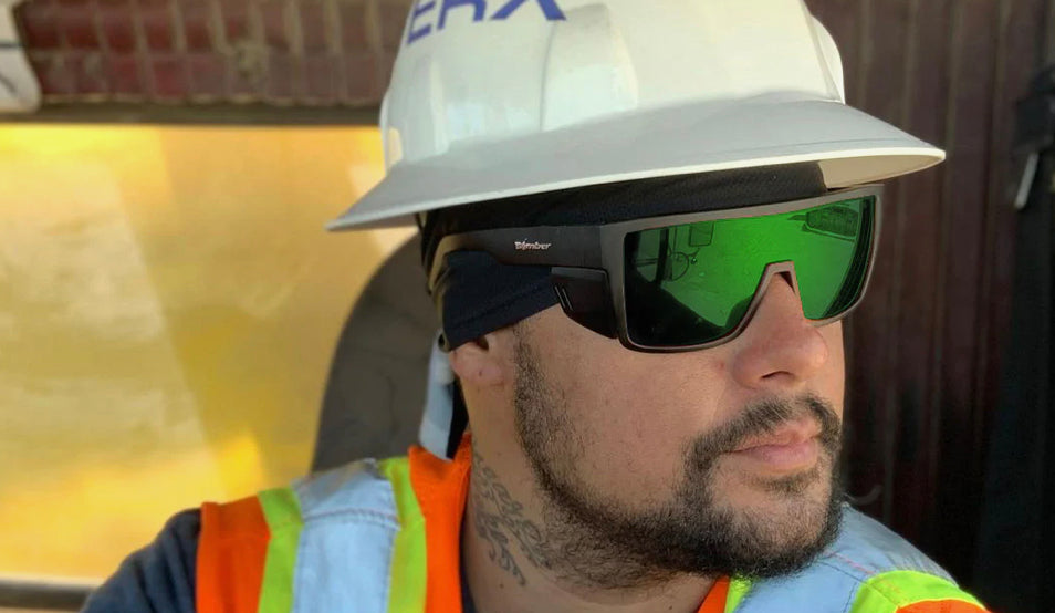 BUZZ Safety - Green Mirror - Bomber Eyewear Nz