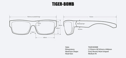 TIGER Safety - Blue Mirror - Bomber Eyewear Nz