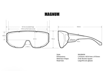 MAGNUM Safety - Green Mirror Crystal - Bomber Eyewear Nz