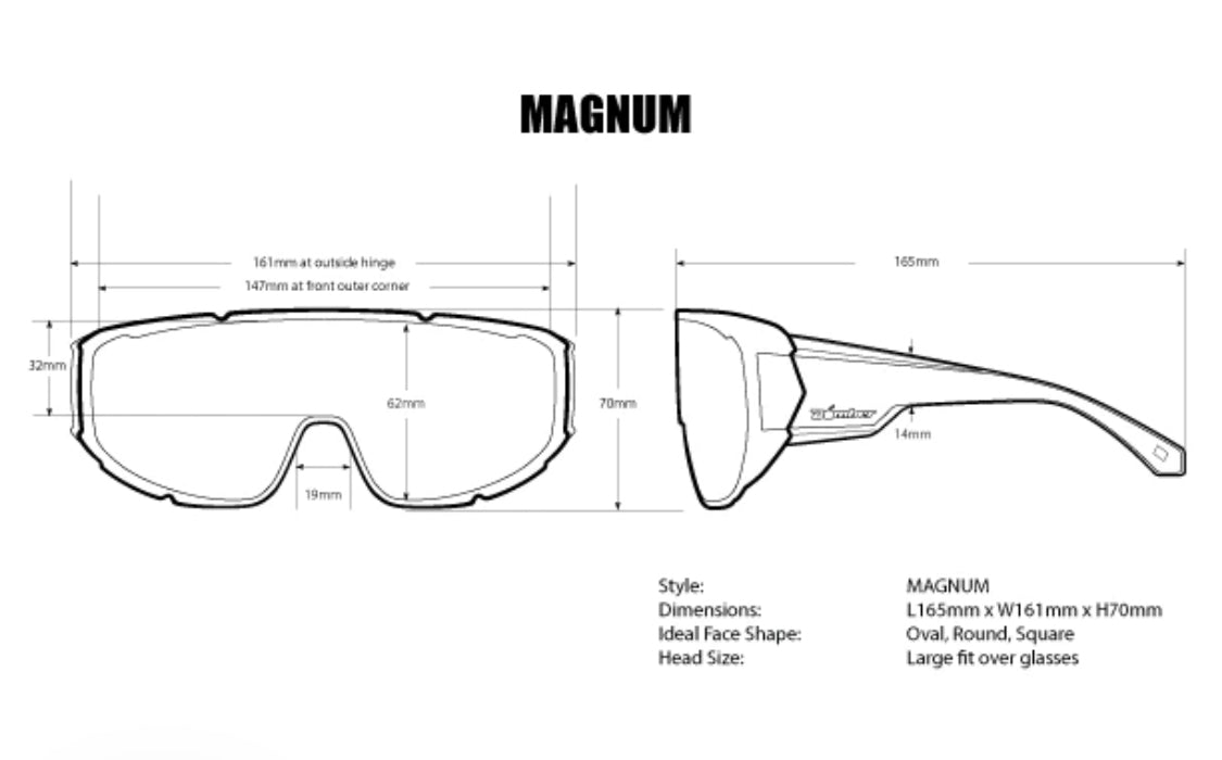 MAGNUM Safety - Red Mirror - Bomber Eyewear Nz