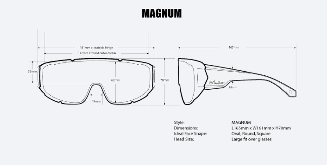 MAGNUM Safety Polarise ICE BLUE MIRROR CRYSTAL - Bomber Eyewear Nz