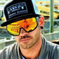 MAGNUM Safety Polarise- Red Mirror - Bomber Eyewear Nz