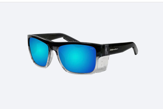 Clutch Safety 2 tone Ice Blue Mirror - Bomber Eyewear Nz